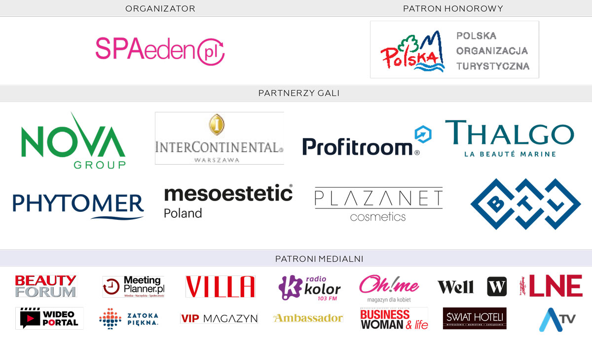 Partnerzy i Patroni Gali Perfect SPA Awards 2022 Partnerzy i Patroni Gali Perfect SPA Awards 2022